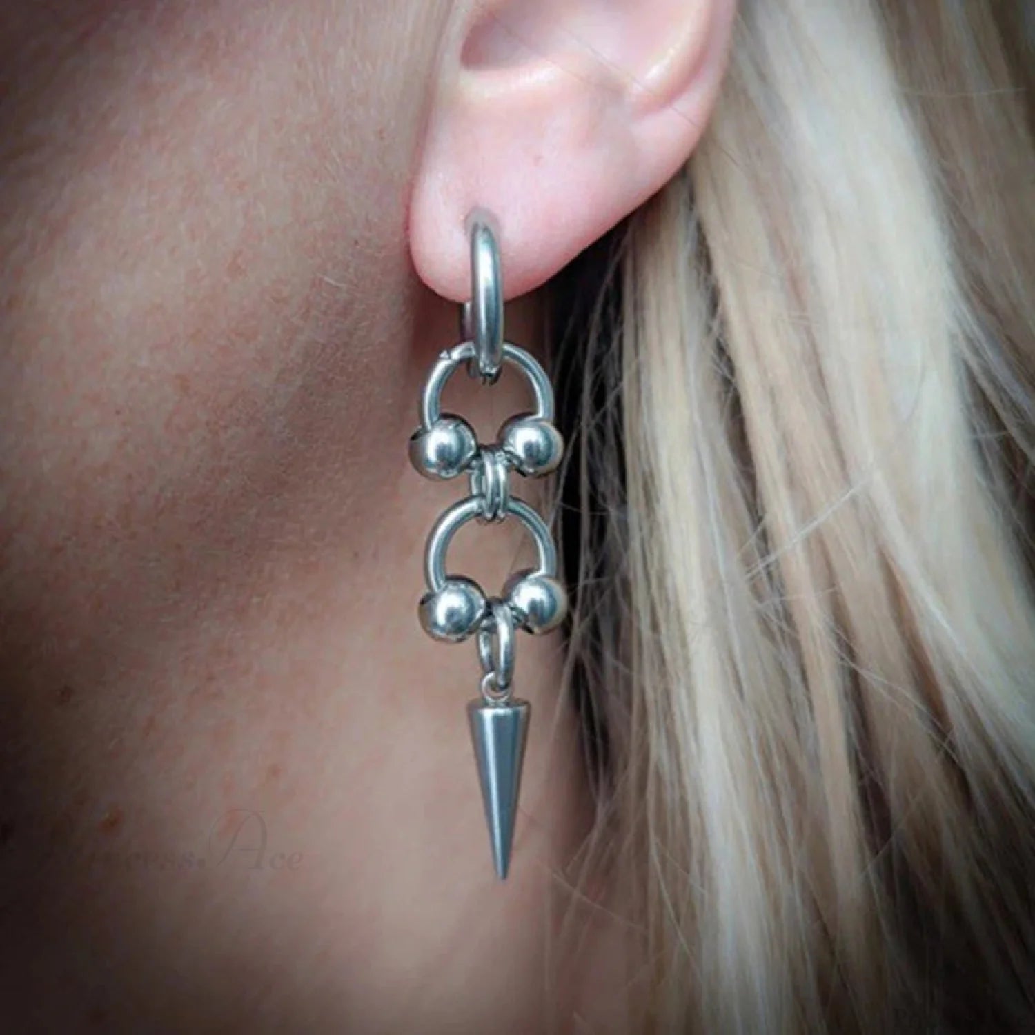 Shiny Saturn 316L Stainless Steel Stud Earring