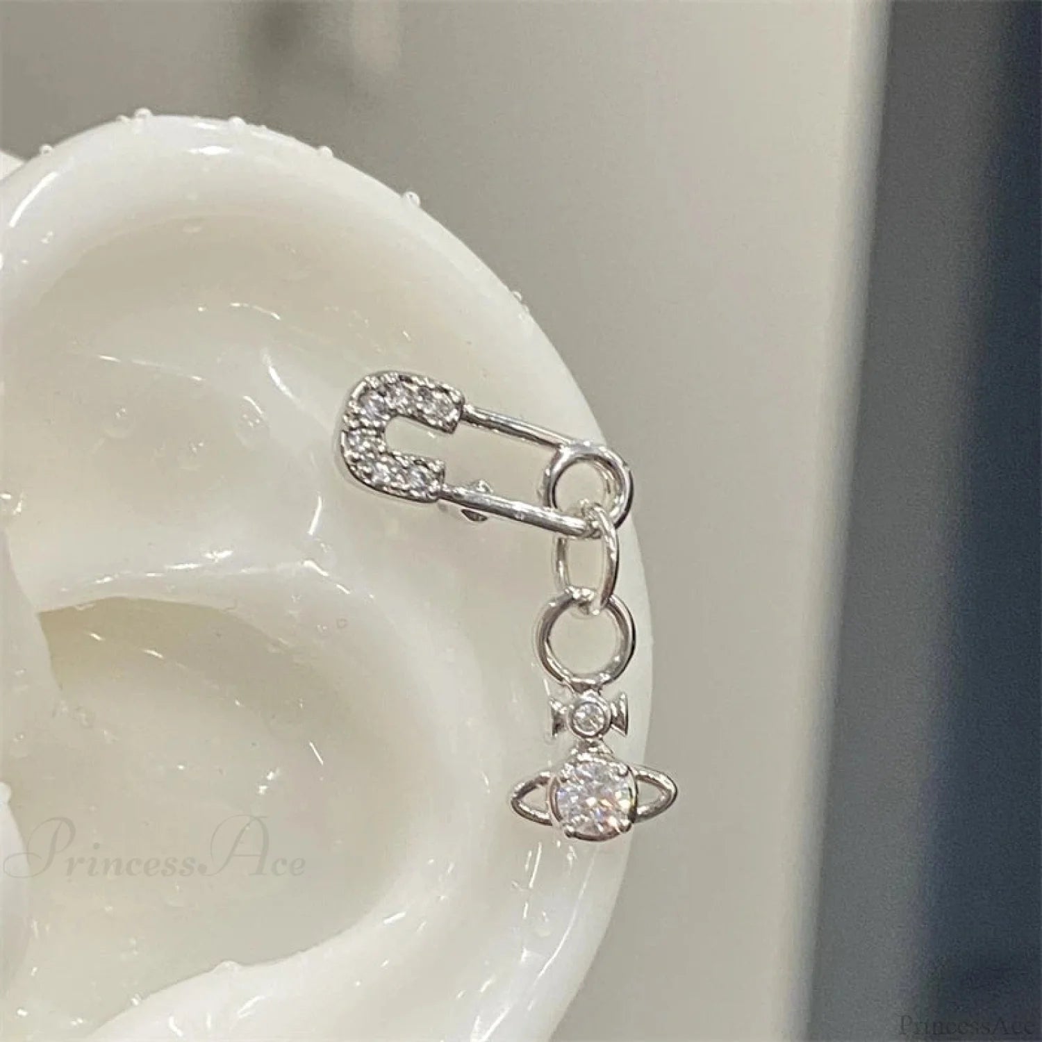 Shiny Saturn 316L Stainless Steel Stud Earring