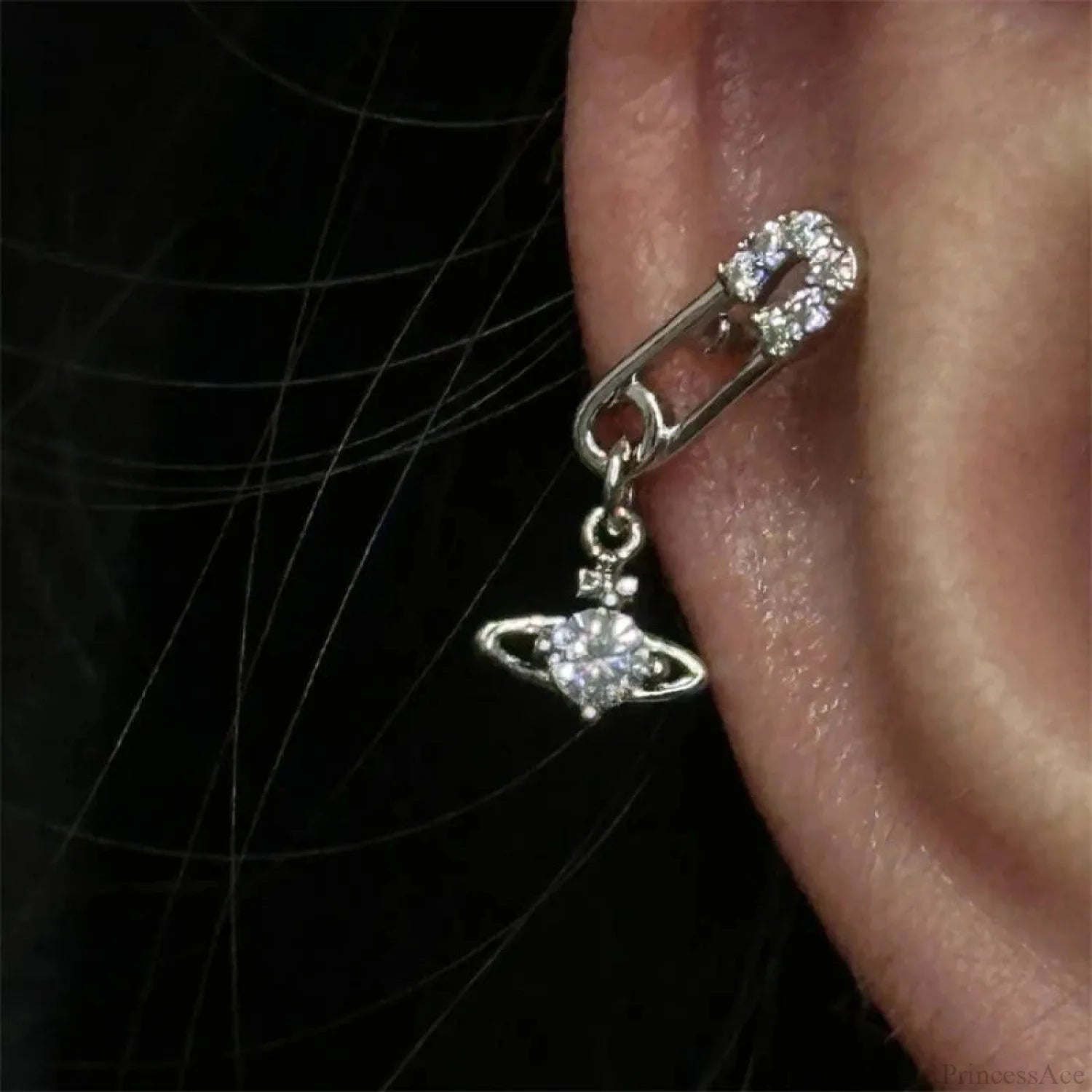 Shiny Saturn 316L Stainless Steel Stud Earring color1