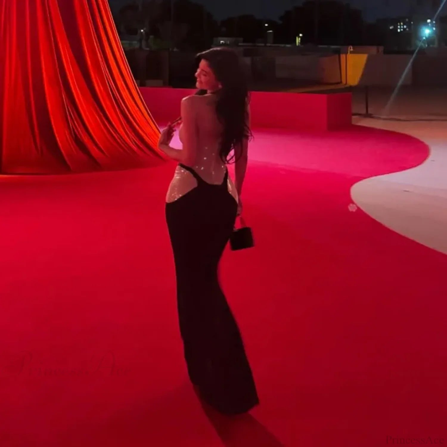 Shiny Sequins Patchwork Sleeveless Glitter Vacation Dress vacationdress-250223