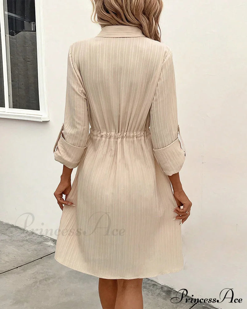 Shirt Dress In A Solid Color Causal