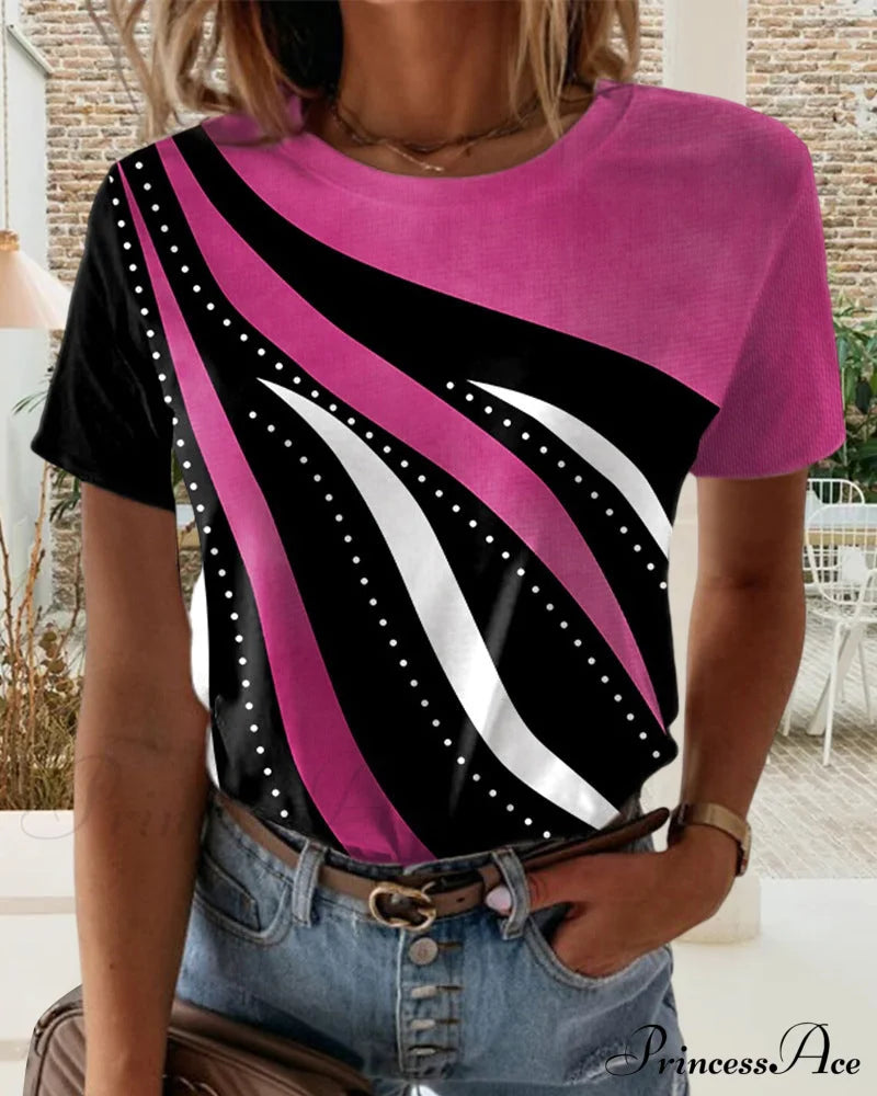 Short-Sleeve Crewneck With T-Shirt Print T-Shirts