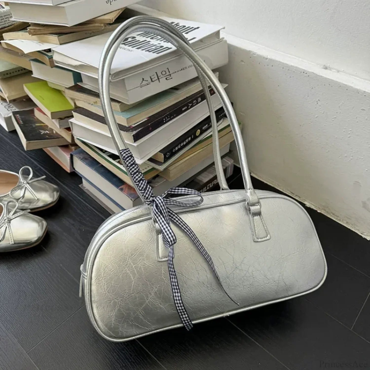 Silver Pillow Crossbody Shoulder Bag shoulder-250126