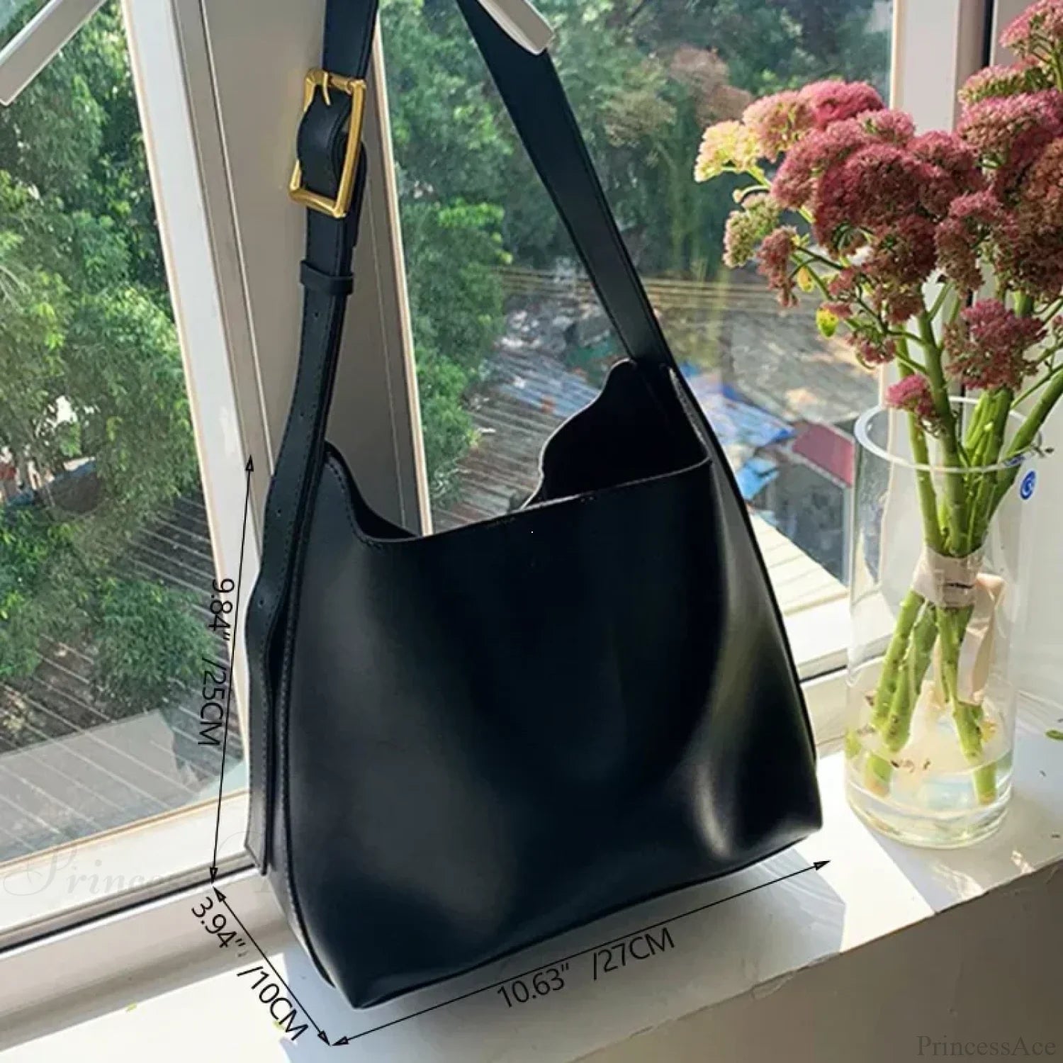 Silver Pleated Drawstring Shoulder Bag shoulder-250126