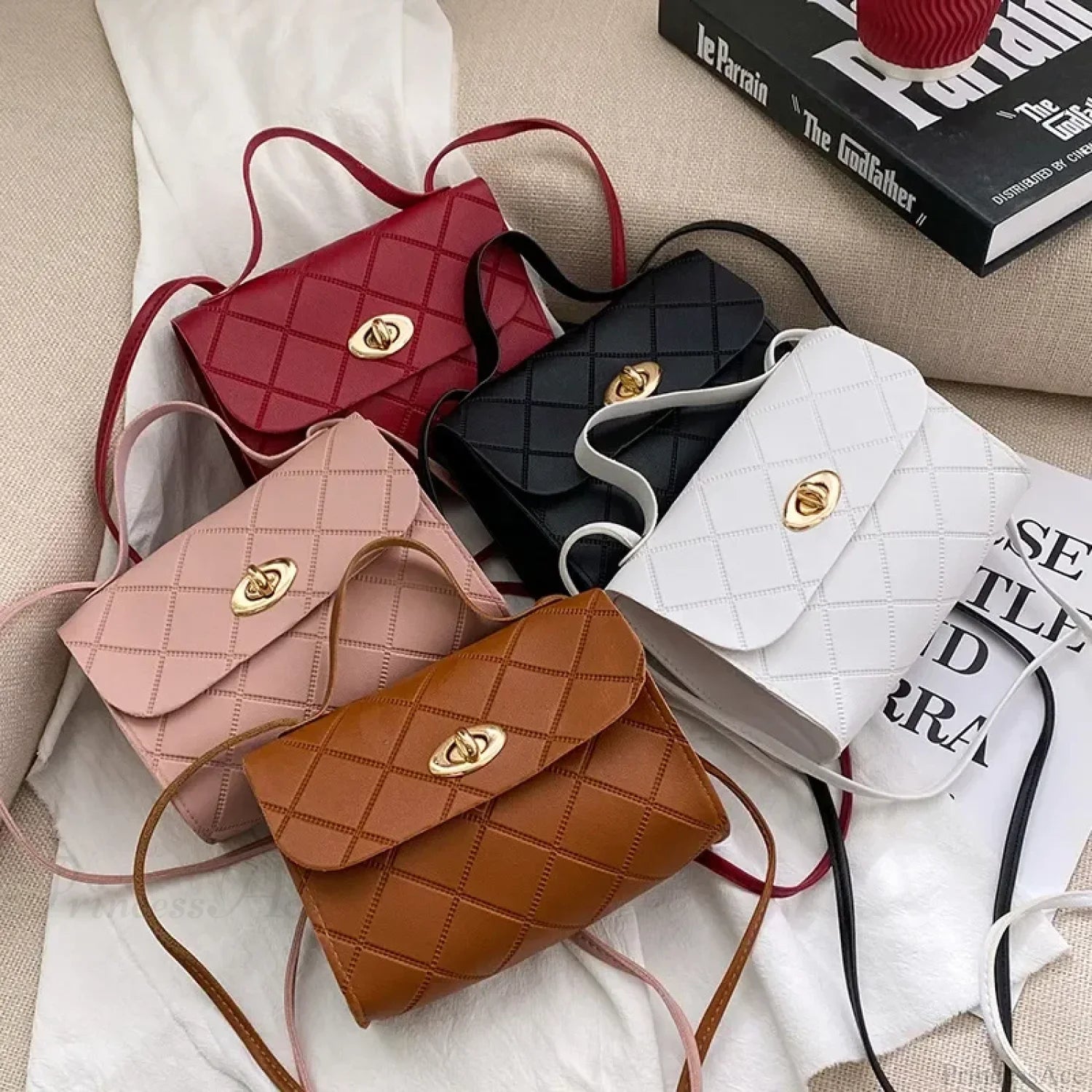 Simple PU Leather Mobile Phone Coin Crossbody Handbag handbag-250126