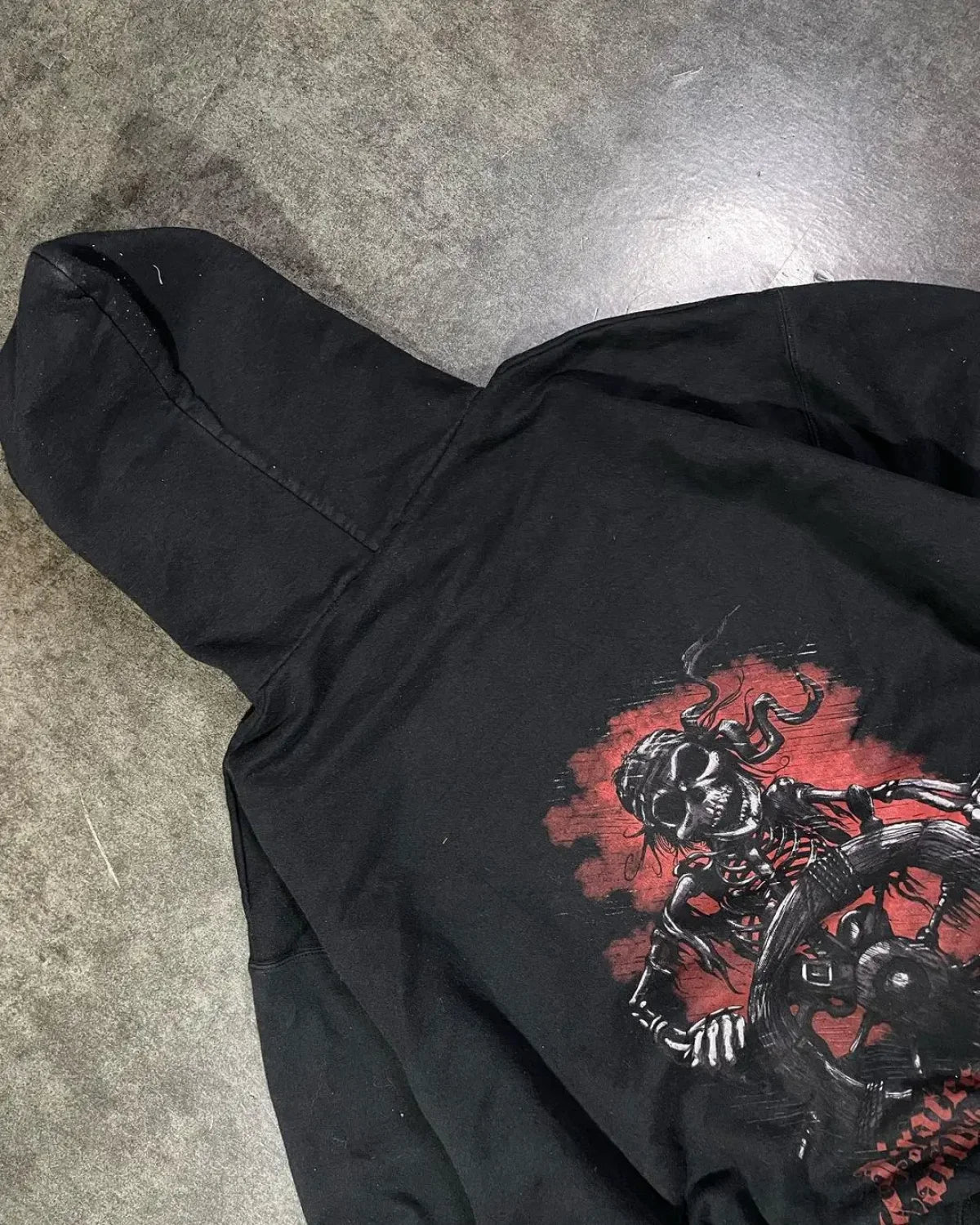 Skeleton Printed Zipper Hoodie