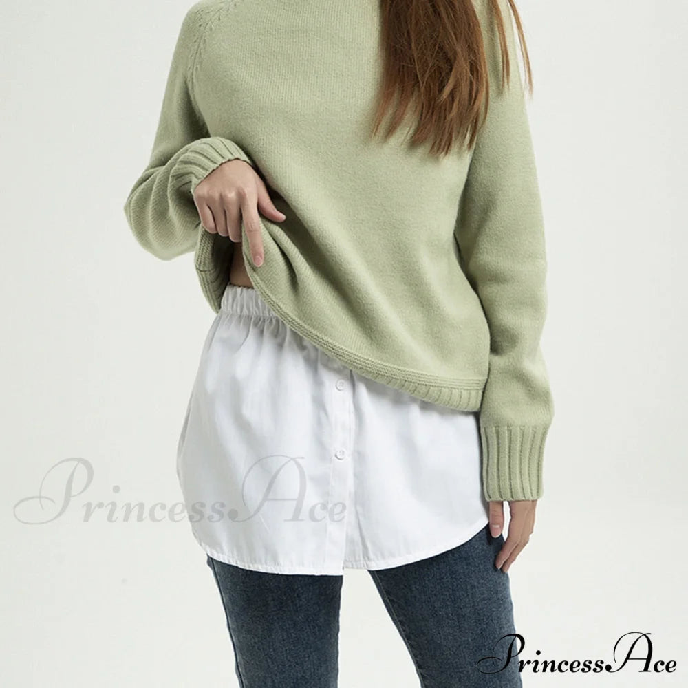 Skirts High Hoodies Extender Sweaters Slips Elastic Half Womens Waist Split Hemline