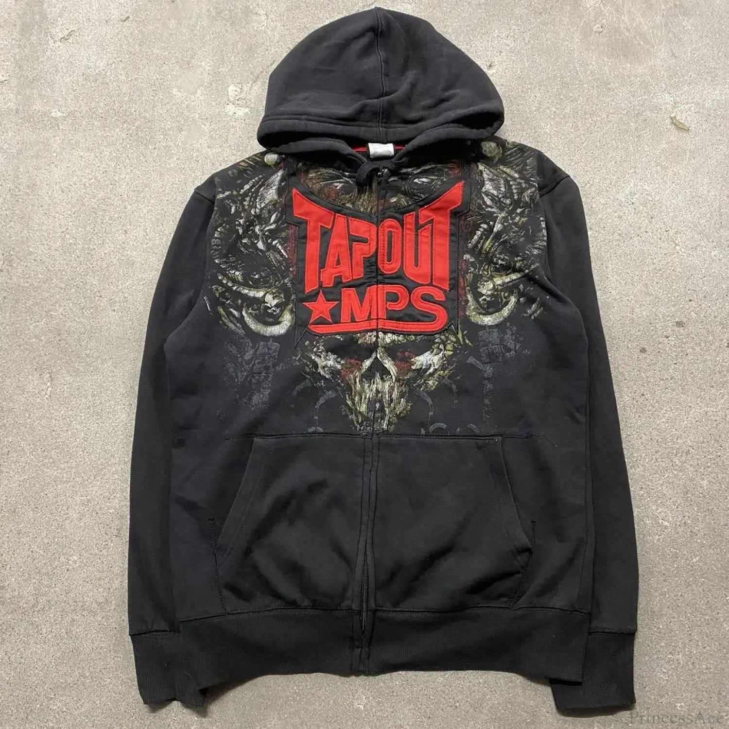 Skull Graphic Zipper Hoodie black 7 / S