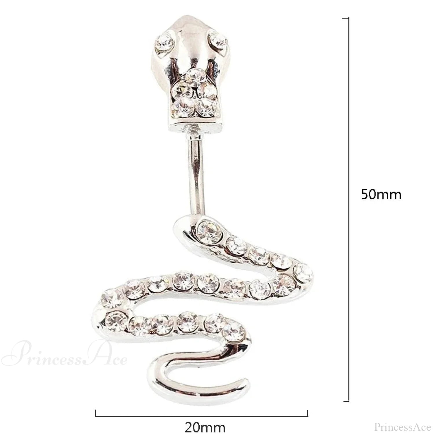 Skull Serpent Dangle Dark Belly Ring Snake