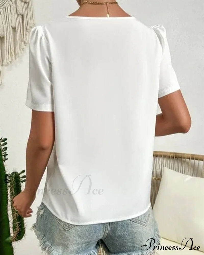 Sleeve Short Elegant Top T-Shirts