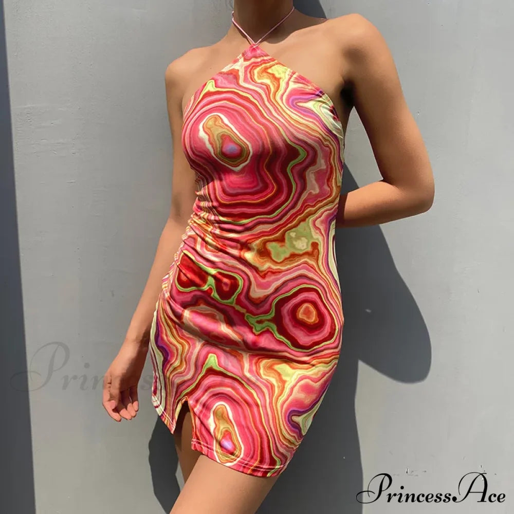 Sleeveless Mini Elegant Party Evening Fashion Camouflage Bandage Bodycon Dress