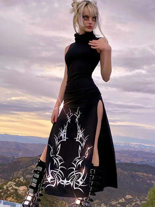 Sleeveless Mysterious Full-Length Dress
