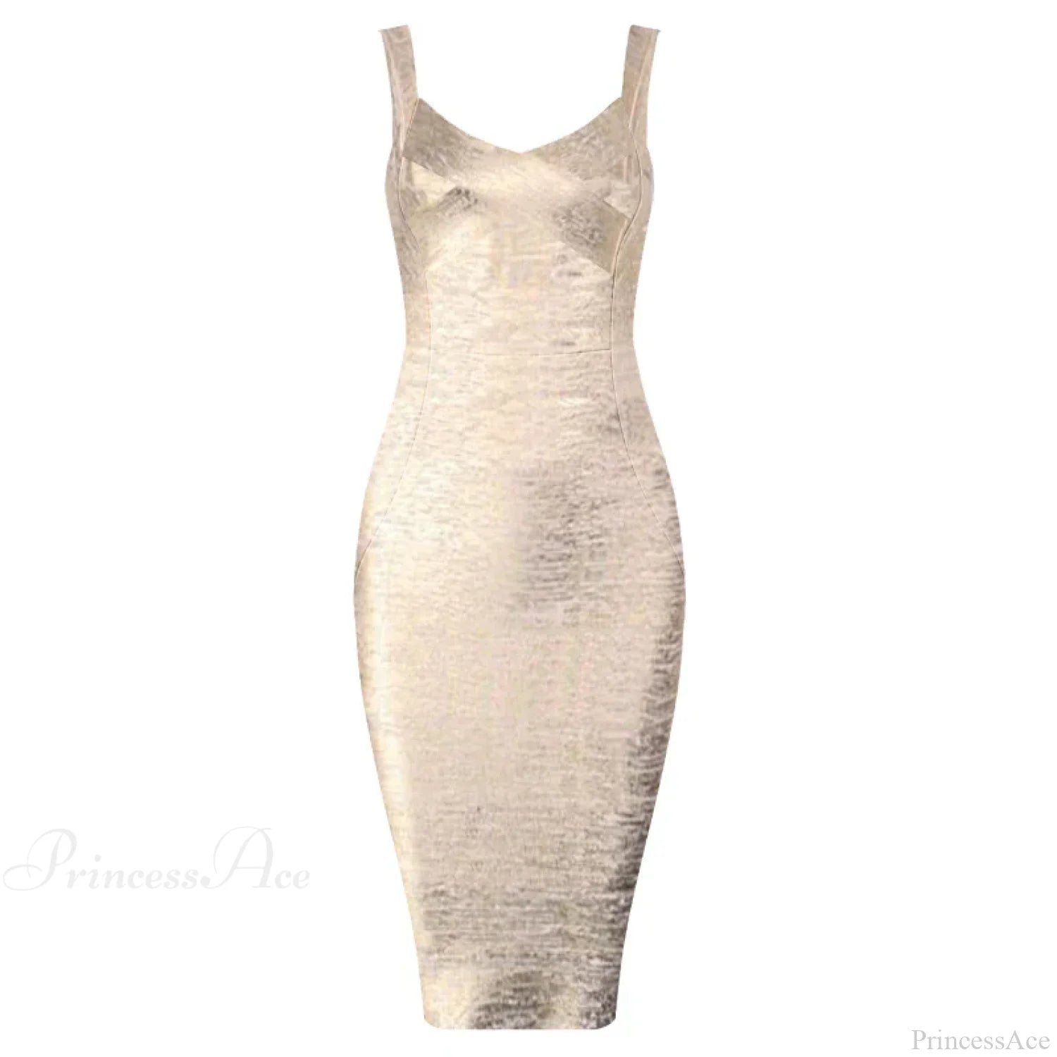 Sleeveless Rayon Bodycon Party Dress Gold / S Partydress-241208