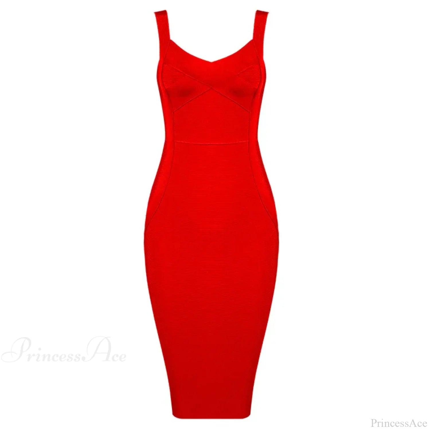 Sleeveless Rayon Bodycon Party Dress Red / S Partydress-241208
