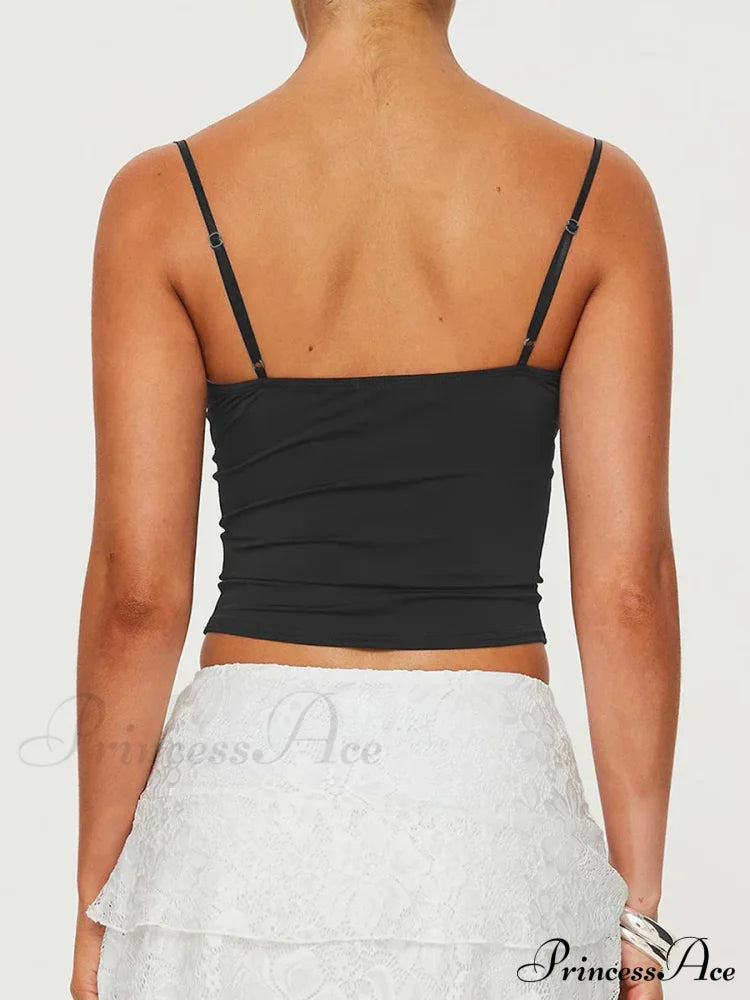 Slim Fit 3D Bow Ruched Sweetheart Neck Backless Spaghetti Strap Stylish Elegant Crop Top