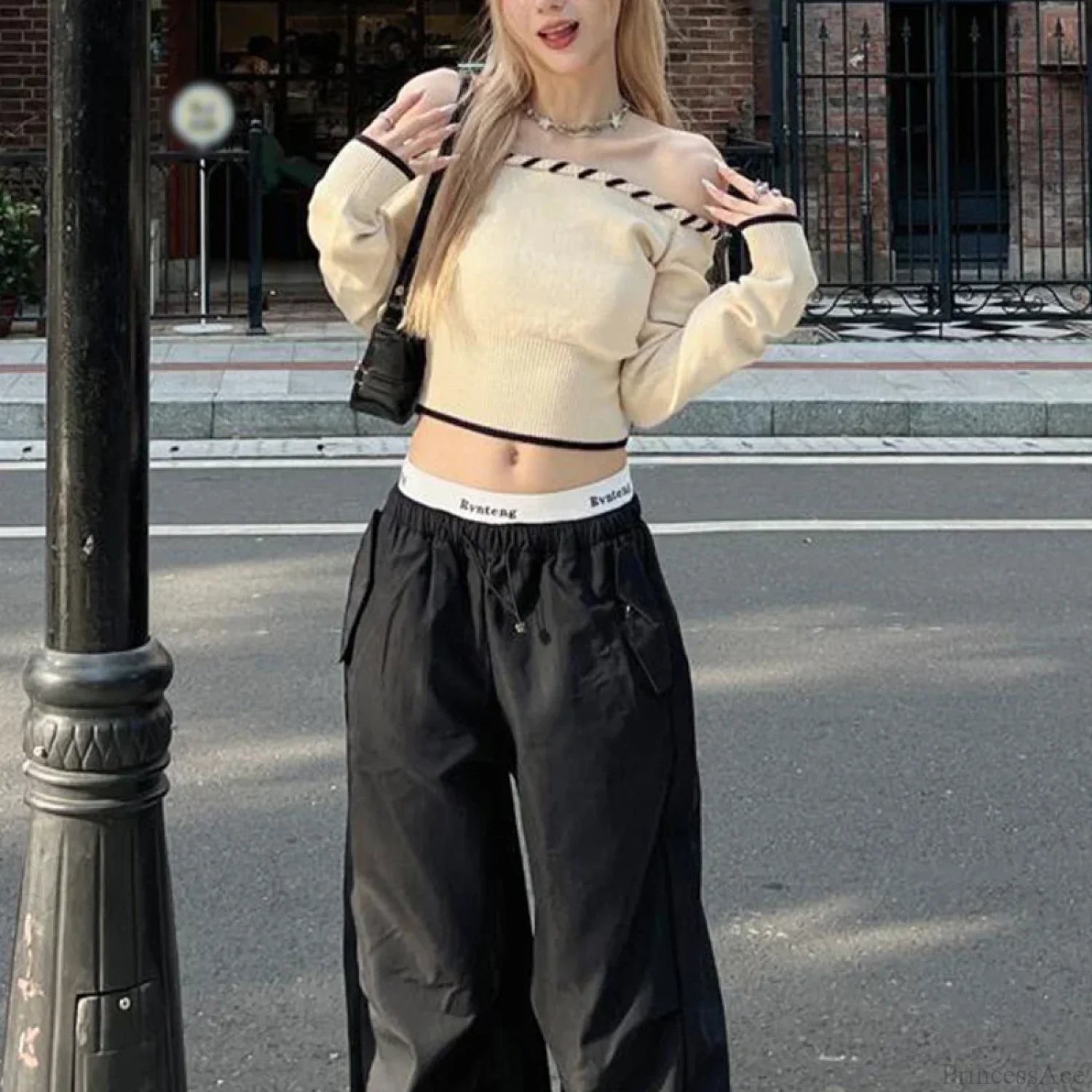 Slim Fit Korean Off-Shoulder Knitted Boat Neck Knit Top WHITE / One Size knittop-250126