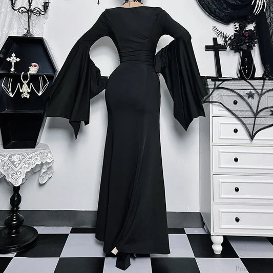 Slim Gothic Fall Daily Comfort Maxi Dress