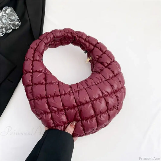 Small Quilted Tote Cotton Padded Shoulder Handbag handbag-250126