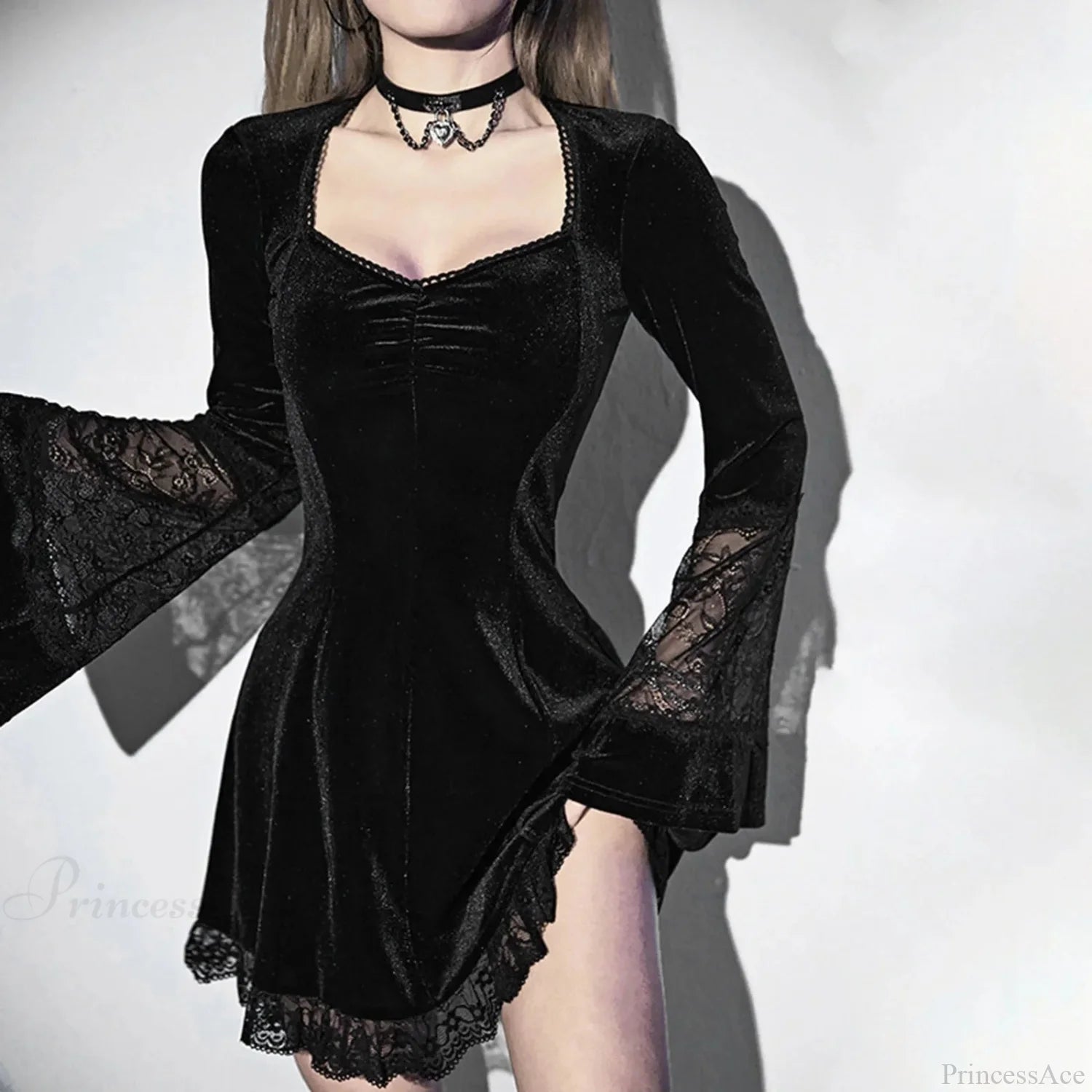 Soft Bell Sleeve Small Dress Black / XL