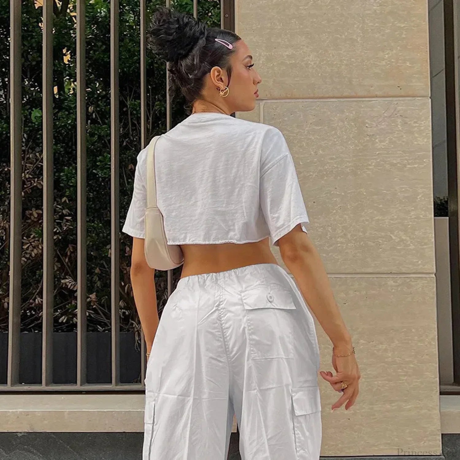 Solid Cargo Streetwear Slim Drawstring Pant pant-250223