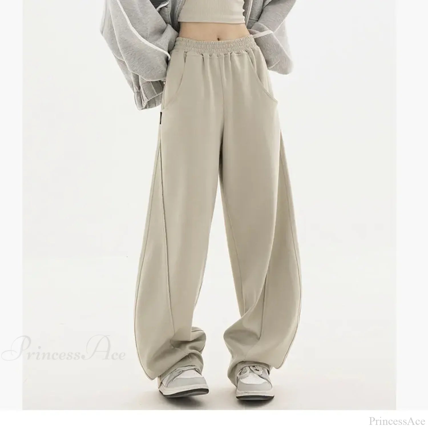 Solid Casual Street Dance Pants Apricot / S