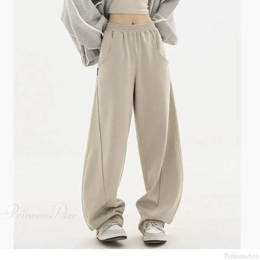 Solid Casual Street Dance Pants Apricot / S