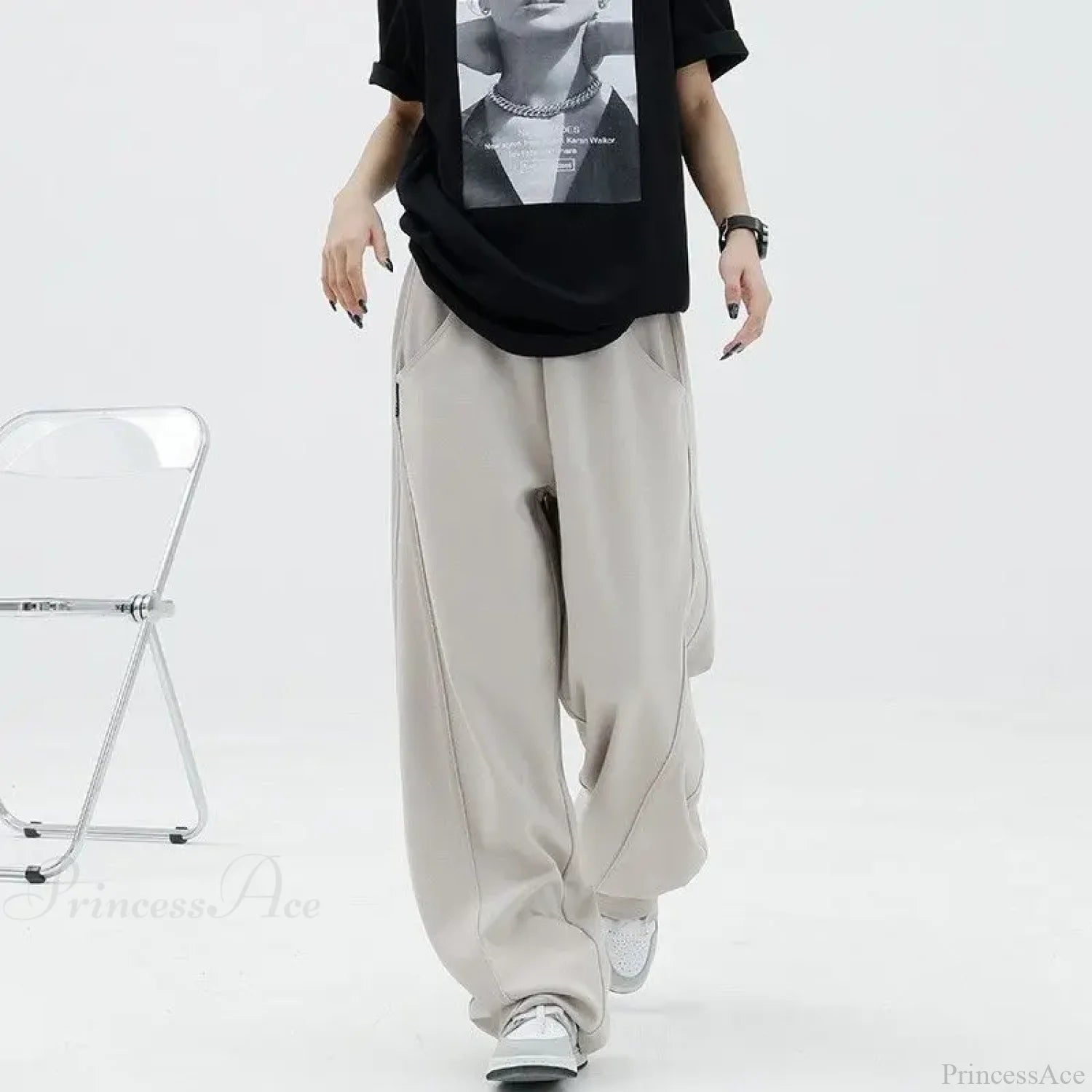 Solid Casual Street Dance Pants GRAY / S