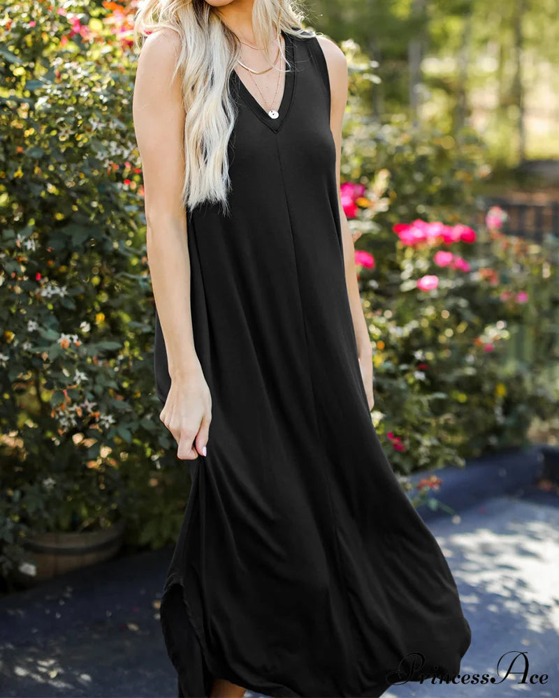 Solid Color Midi Dress Casual Dresses