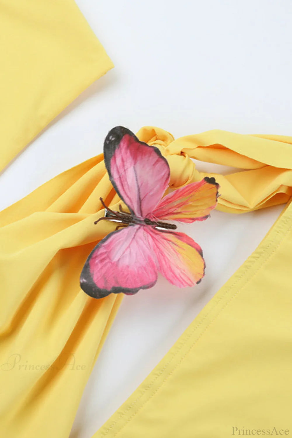 Solid Cutout Bow Tie One Shoulder Mini Dress