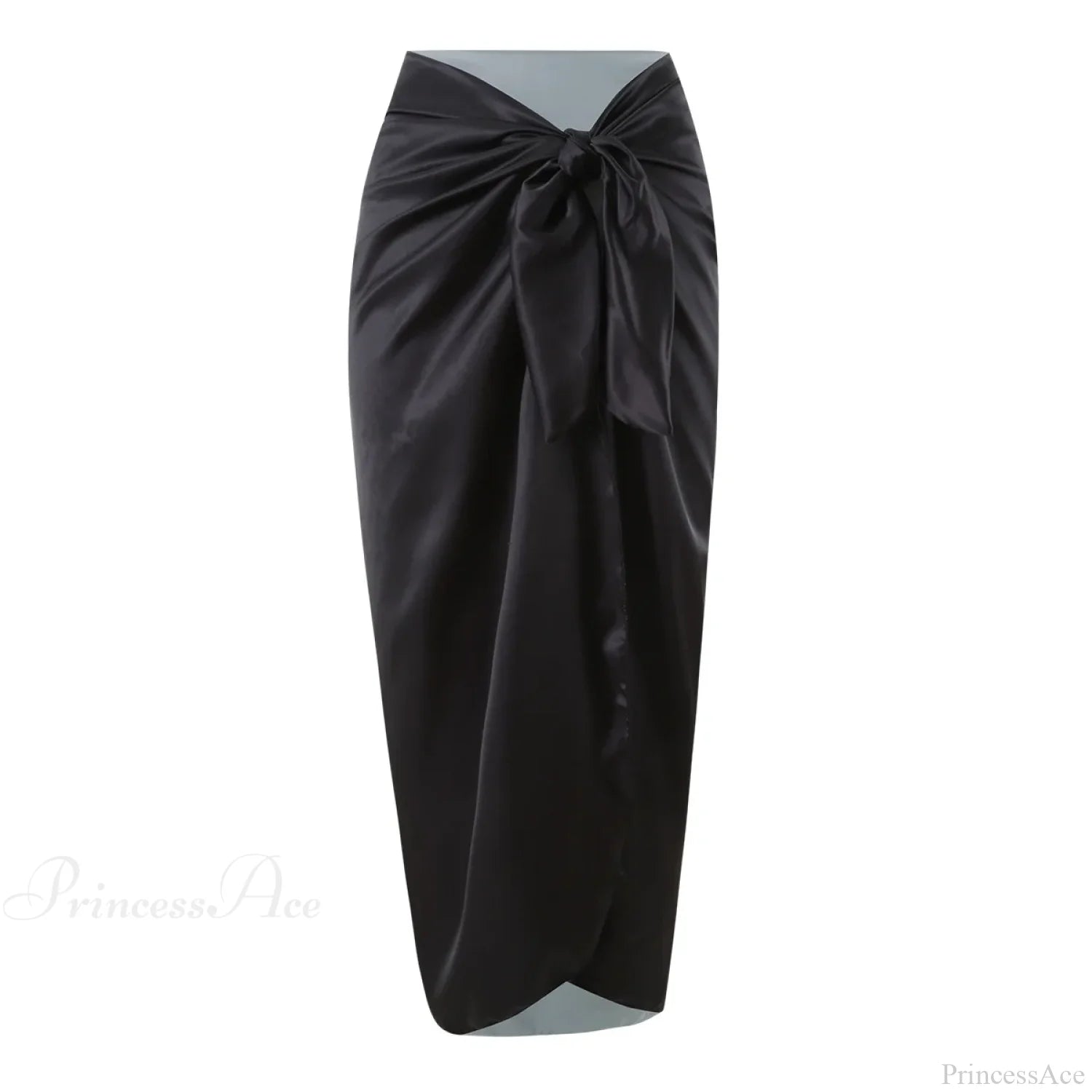 Solid Splicing Buckle One Piece Set Satin skirt 4 / S