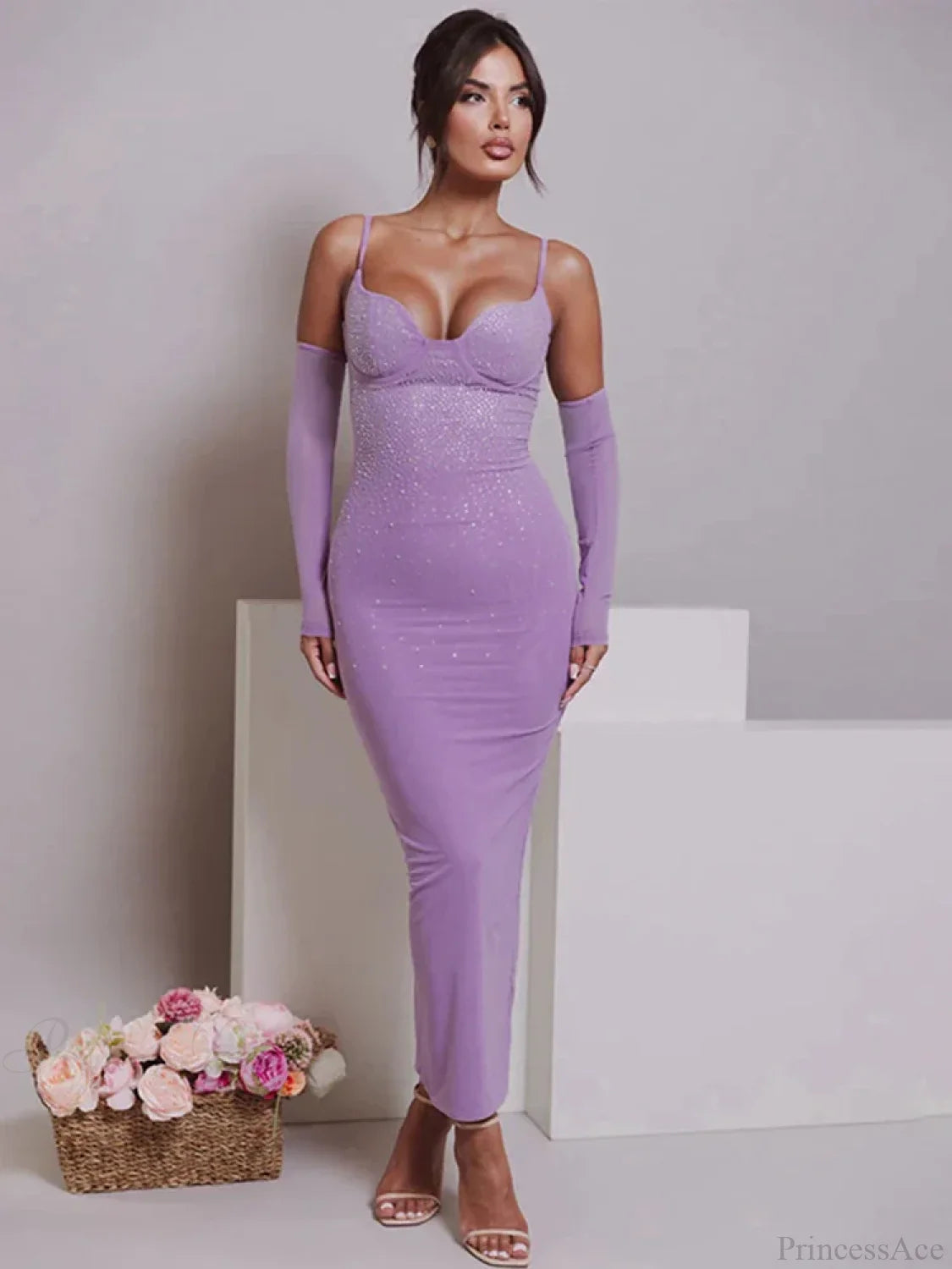 Sparkle Glitter Diamonds Vacation Dress Purple / S vacationdress-250223