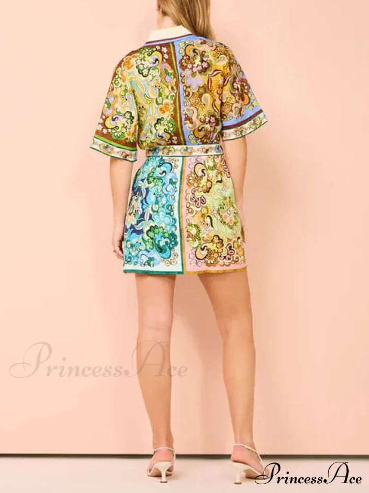 Special Satin Stylish Print Mini Dress Dresses