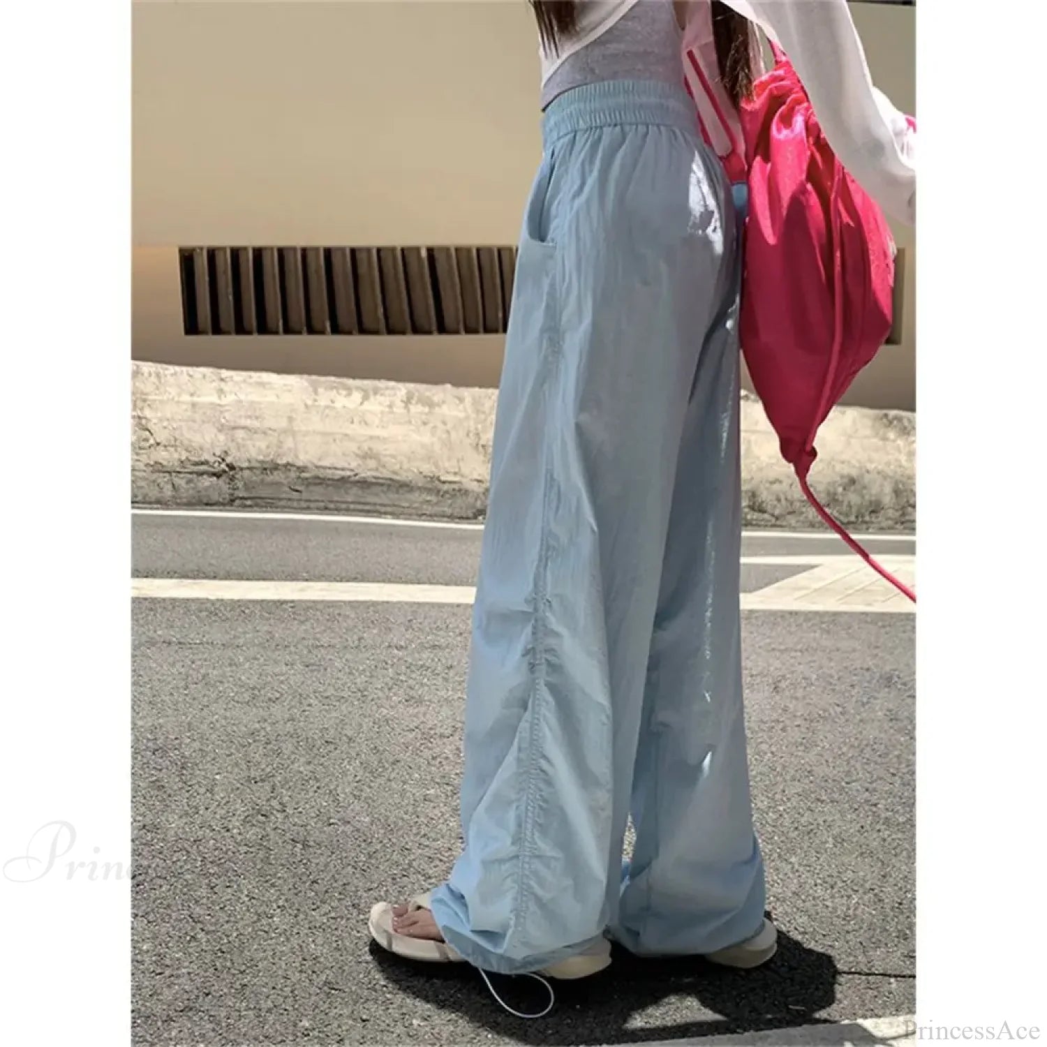 Spicy Girl Casual High Waist Pants Blue / S