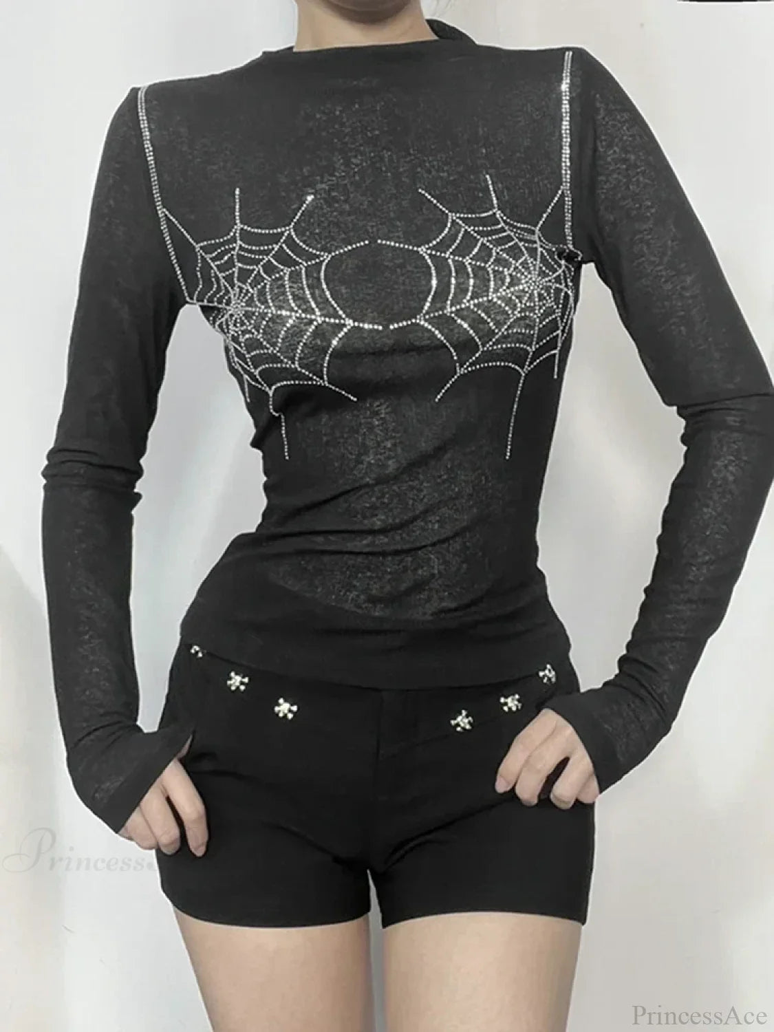 Spider Web O-neck Knit Top