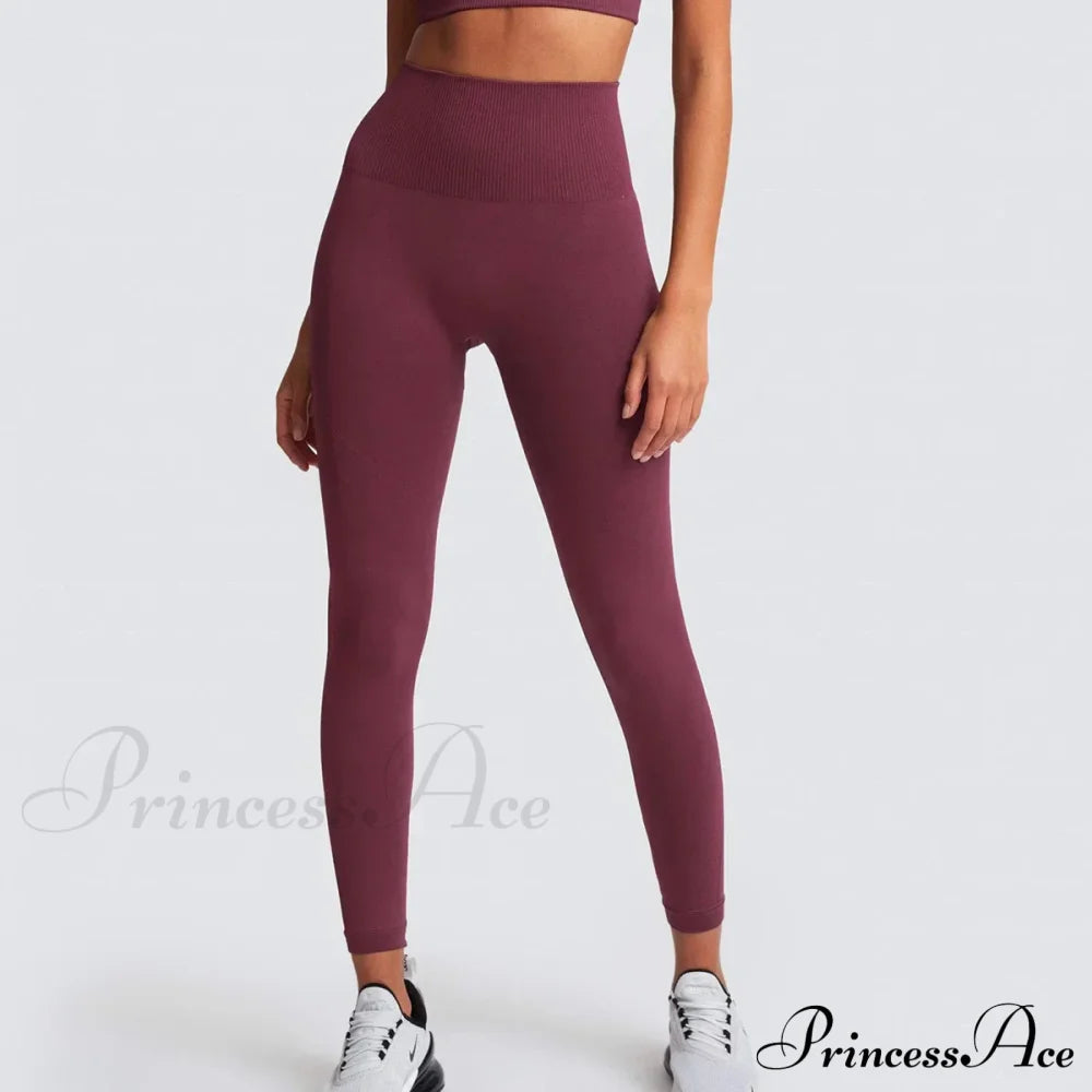 Sport Seamless High Waist Yoga Butt Lift Legging Deep Pink / S