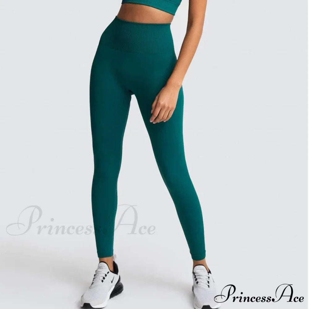 Sport Seamless High Waist Yoga Butt Lift Legging Green / S