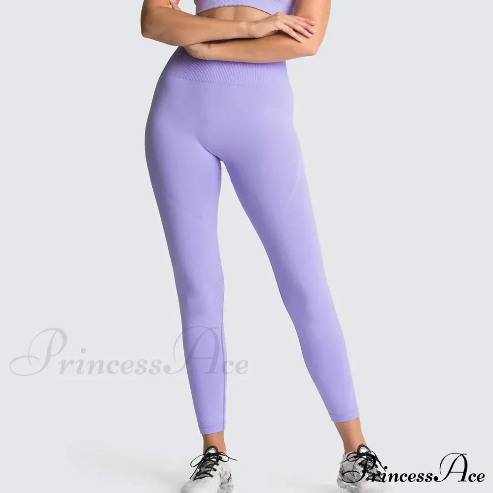Sport Seamless High Waist Yoga Butt Lift Legging Light Blue / S