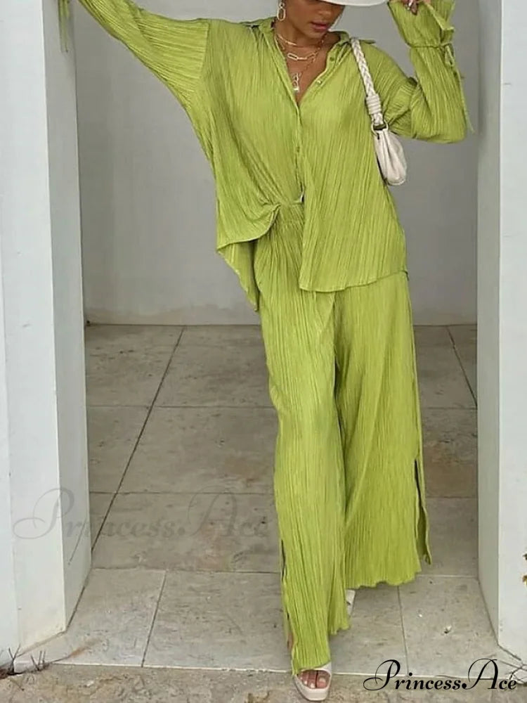 Spring Black Casual Color Blouse Sets Arm Light Fashion White - Daily Pants Regular Solid Long Fit