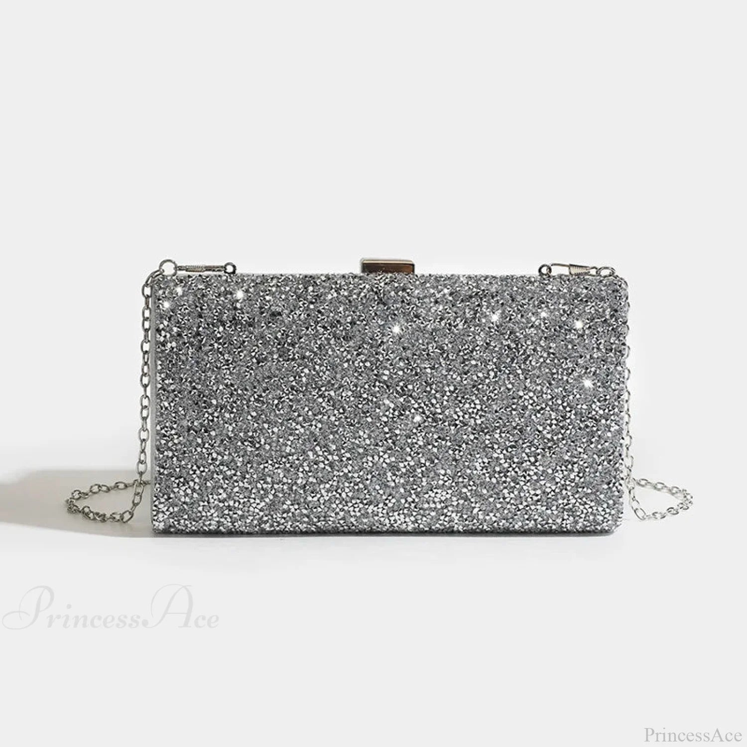 Square Bags Women’s Party Evening Clutch Bag SILVER / (20cm clutchbag-250126