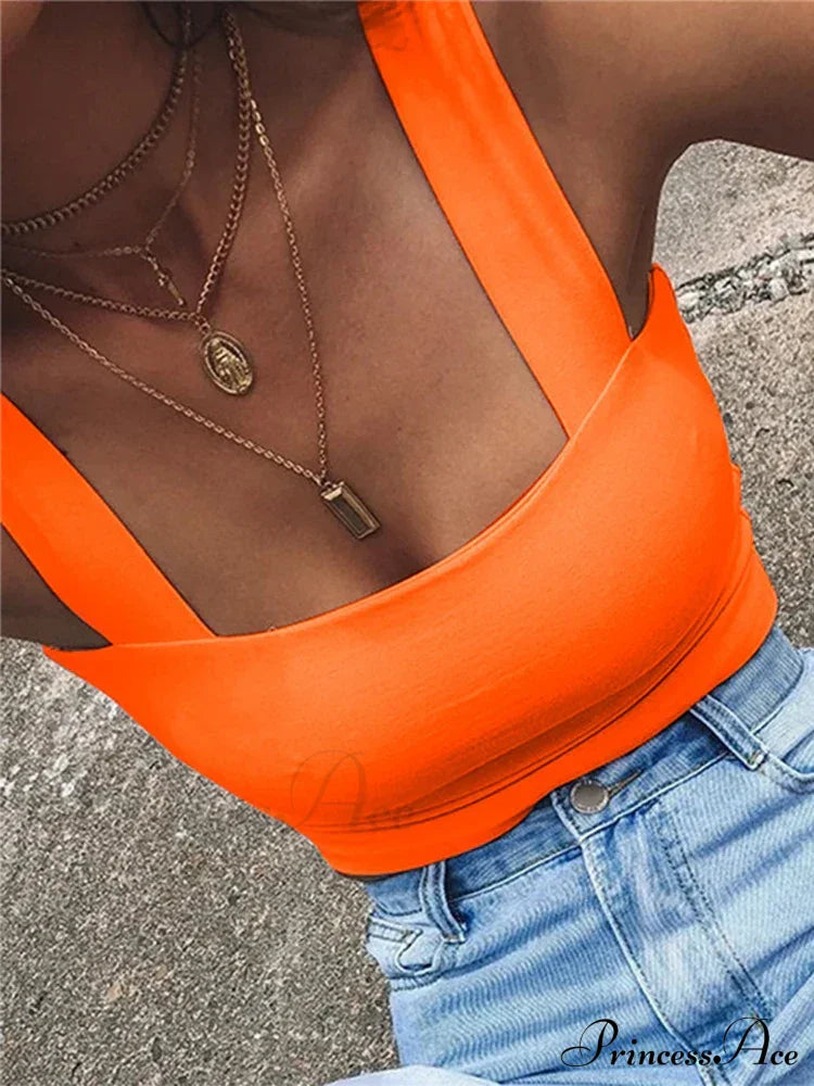 Square Neck Sleeveless Summer Crop Women Black Casual Basic T Shirt Off Shoulder Cami Sexy Backless