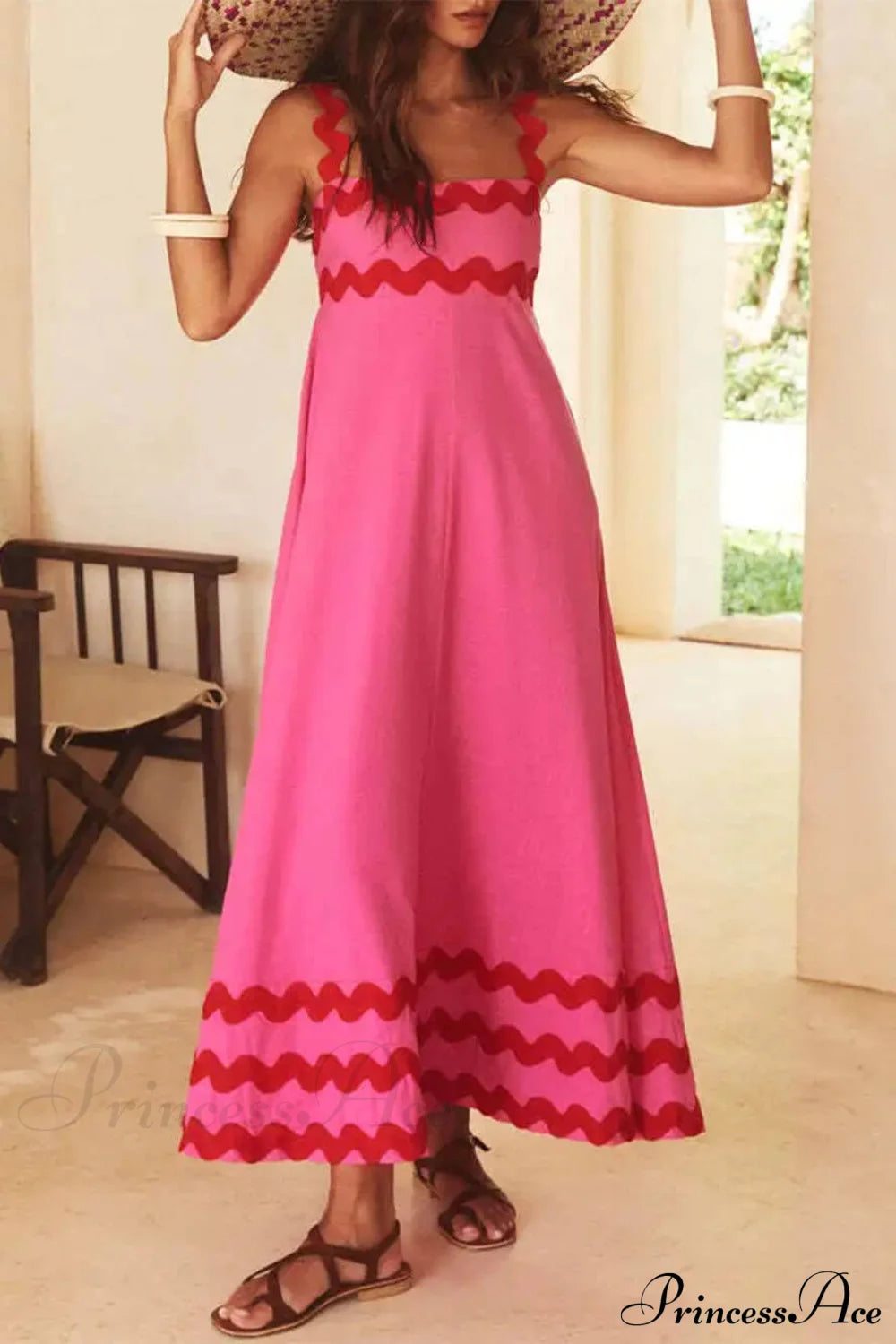 Square Neck Stylish Strap Maxi Dress Dresses