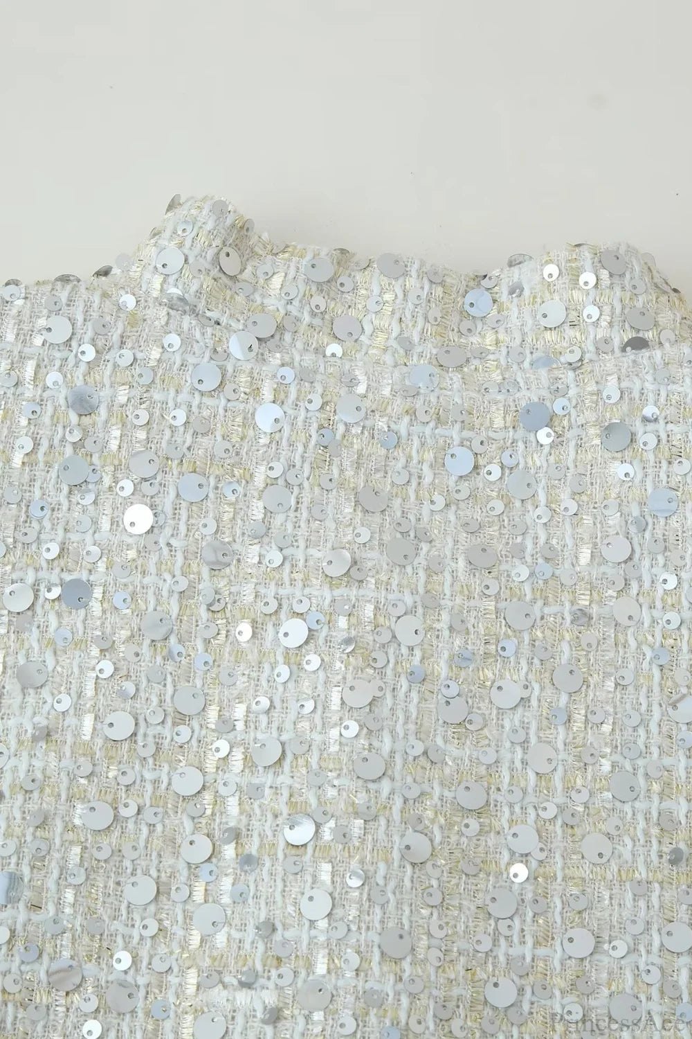 Stand Collar Sequin Long Sleeve Jacket