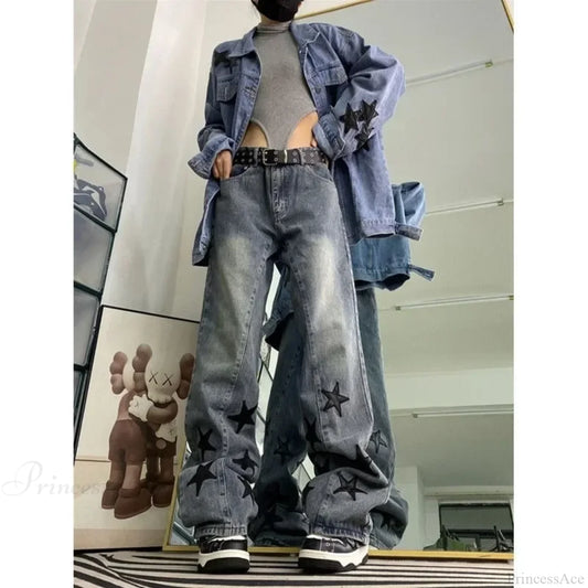 Star Girls Vintage Denim Pants Blue / S