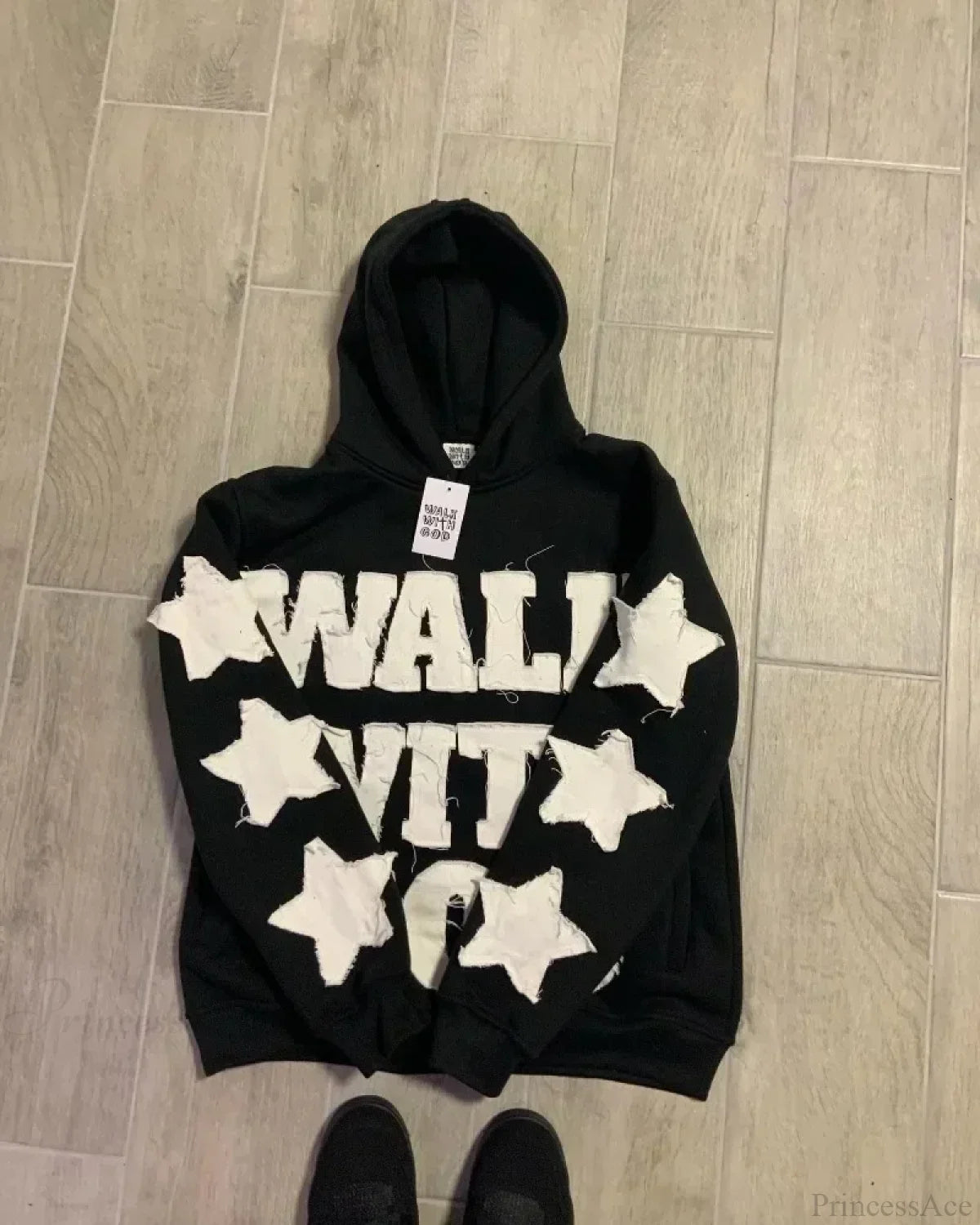 Star Patch Embroidery Hoodie