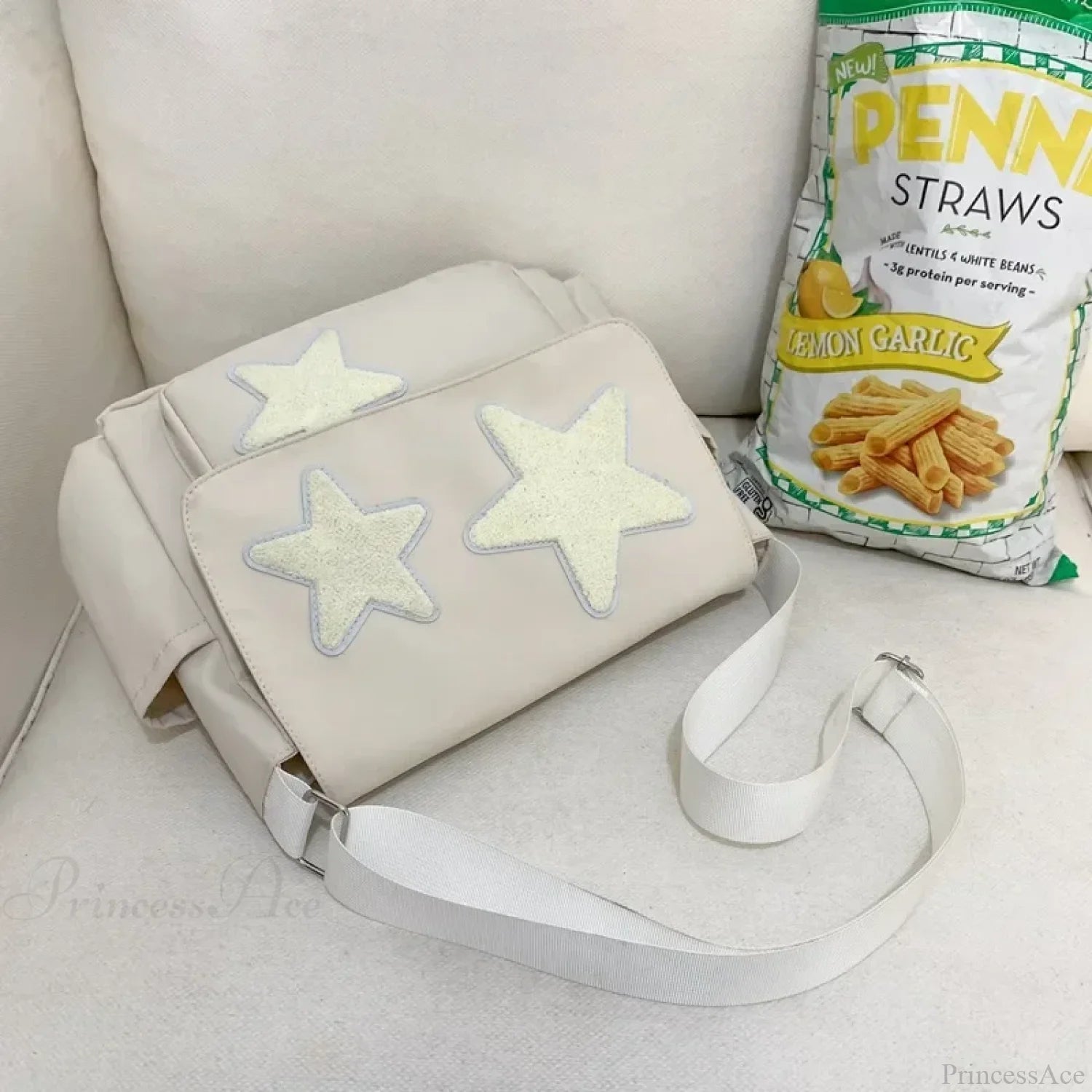 Star Pattern Y2K Casual Tote Shoulder Crossbody White crossbody-250126