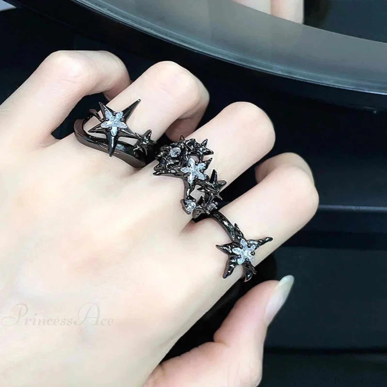 Stellar Shaped Gothic Zircon Band