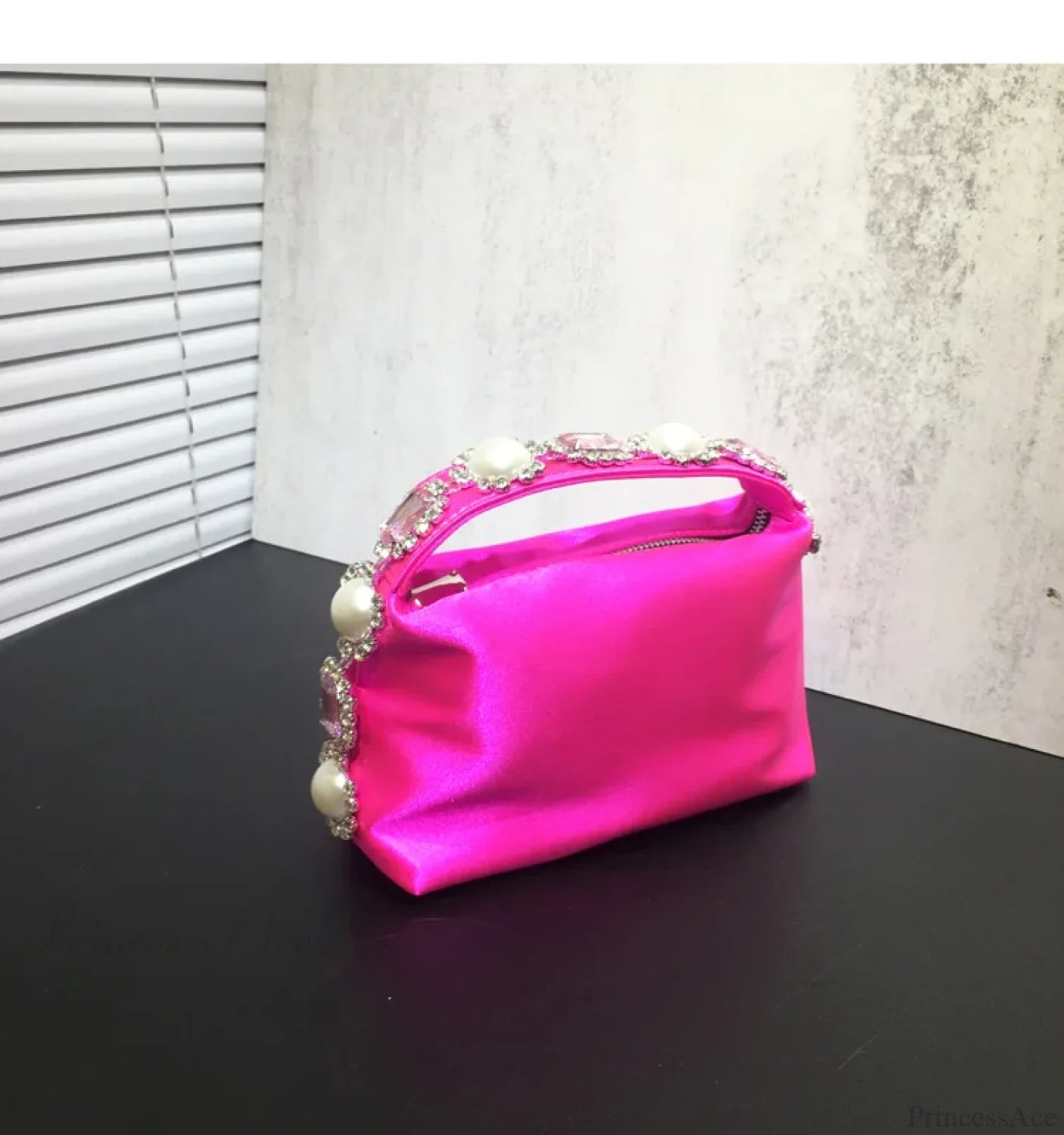 Stones Silk Phone Handbag Wristlet fushia wristlet-250126