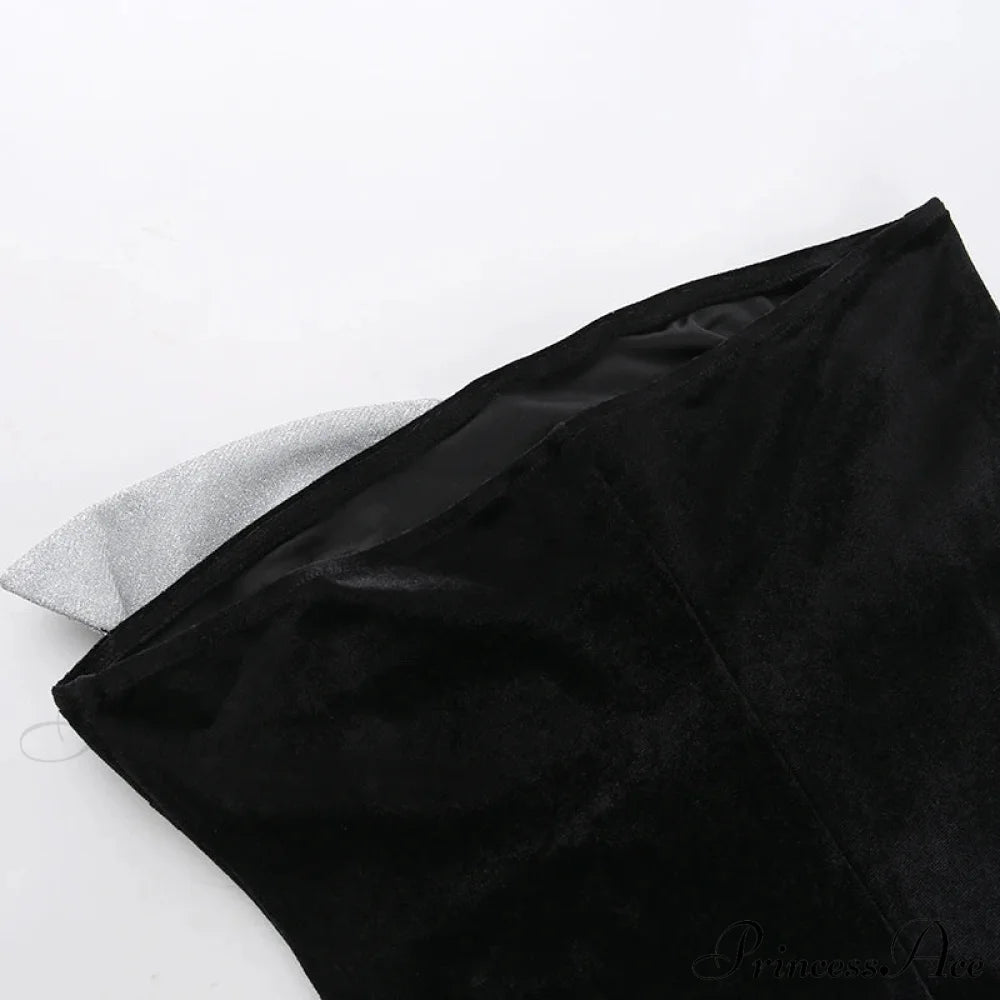 Strapless Backless Pleated Sexy Shinny Bow Mini Chic Patchwork Banquet Ball Evening Bodycon Dress