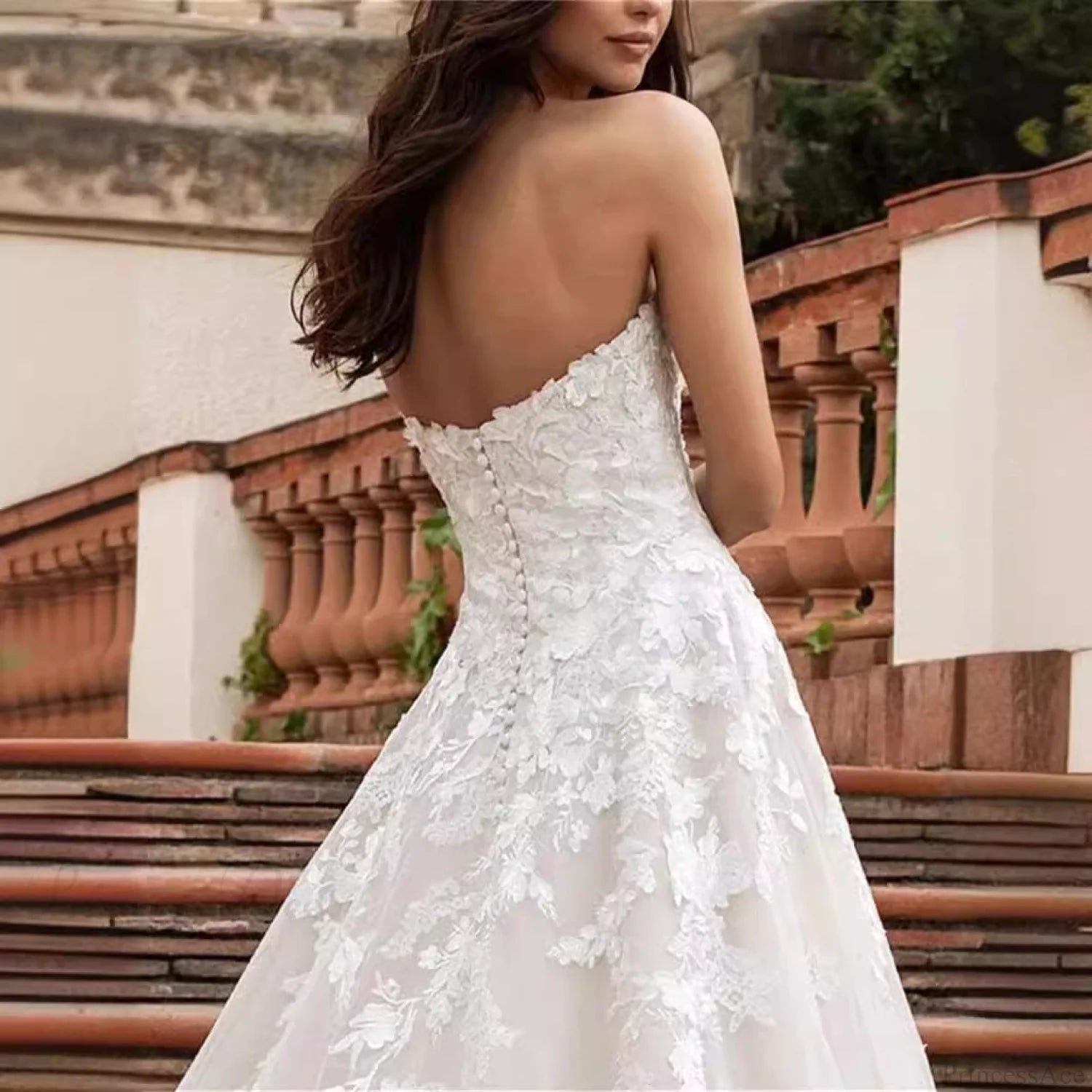 Strapless Lace Ball Gown Wedding Dress weddingdress-250223