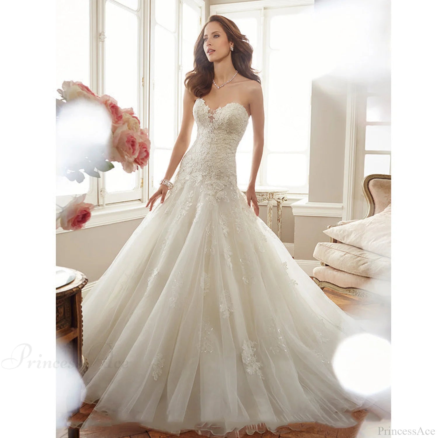 Strapless Mermaid Lace Wedding Dress off white / US 2 weddingdress-250223